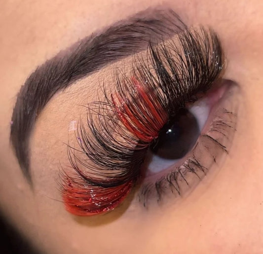 Red glitter lashes ($12.00)